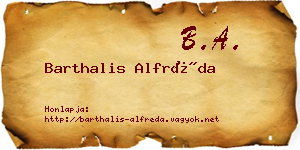 Barthalis Alfréda névjegykártya